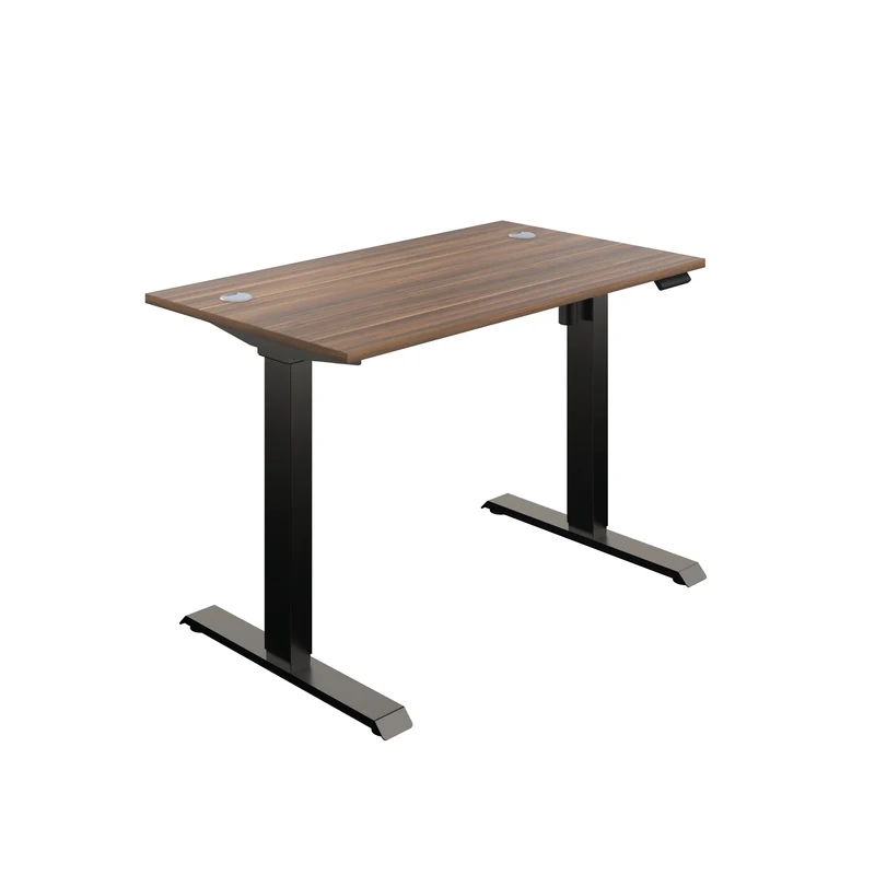 Serrion Economy Single Motor Sit/Stand Desk 1200x800x735-1235mm Dark Walnut/Black KF822761