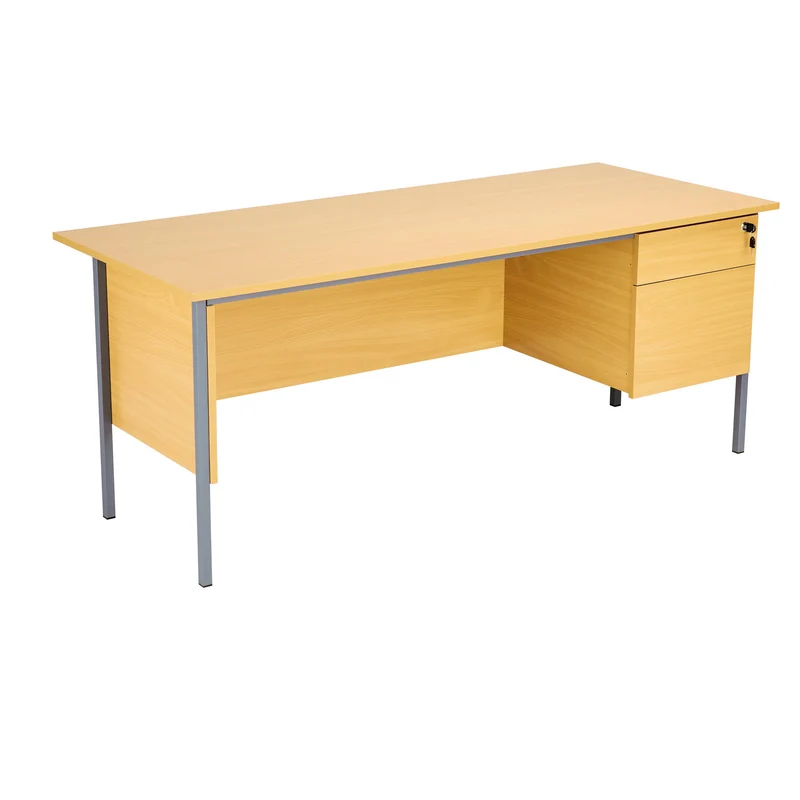 Serrion 4 Leg Desk 2 Drawer Pedestal1800x750x725mm Ellmau Beech KF882396