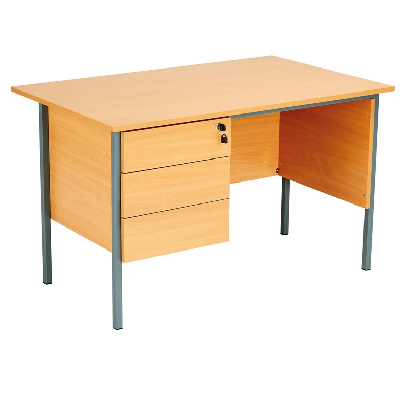 Serrion 4 Leg Desk 3 Drawer Pedestal 1200x750x725mm Ellmau Beech KF882394