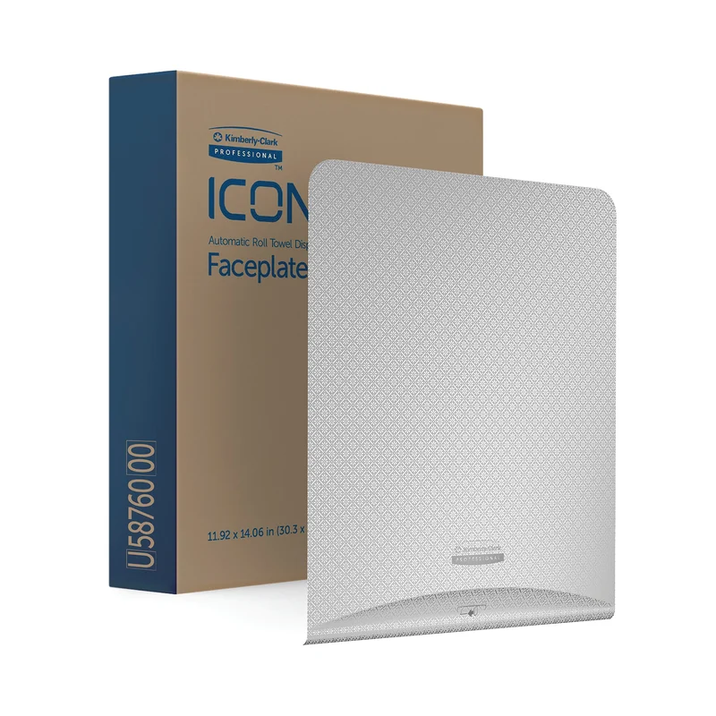 Kimberly Clark ICON Faceplate For Automatic Rolled Hand Towel Dispenser Silver Mosaic 58760