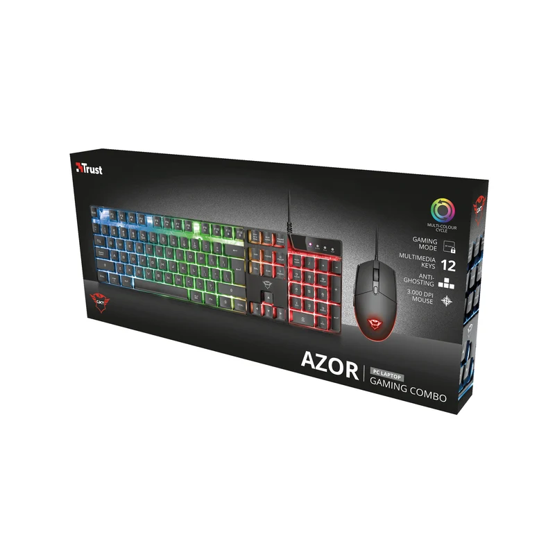 Trust GXT 838 Azor Wired Gaming Mouse and Keyboard QWERTY US 24350