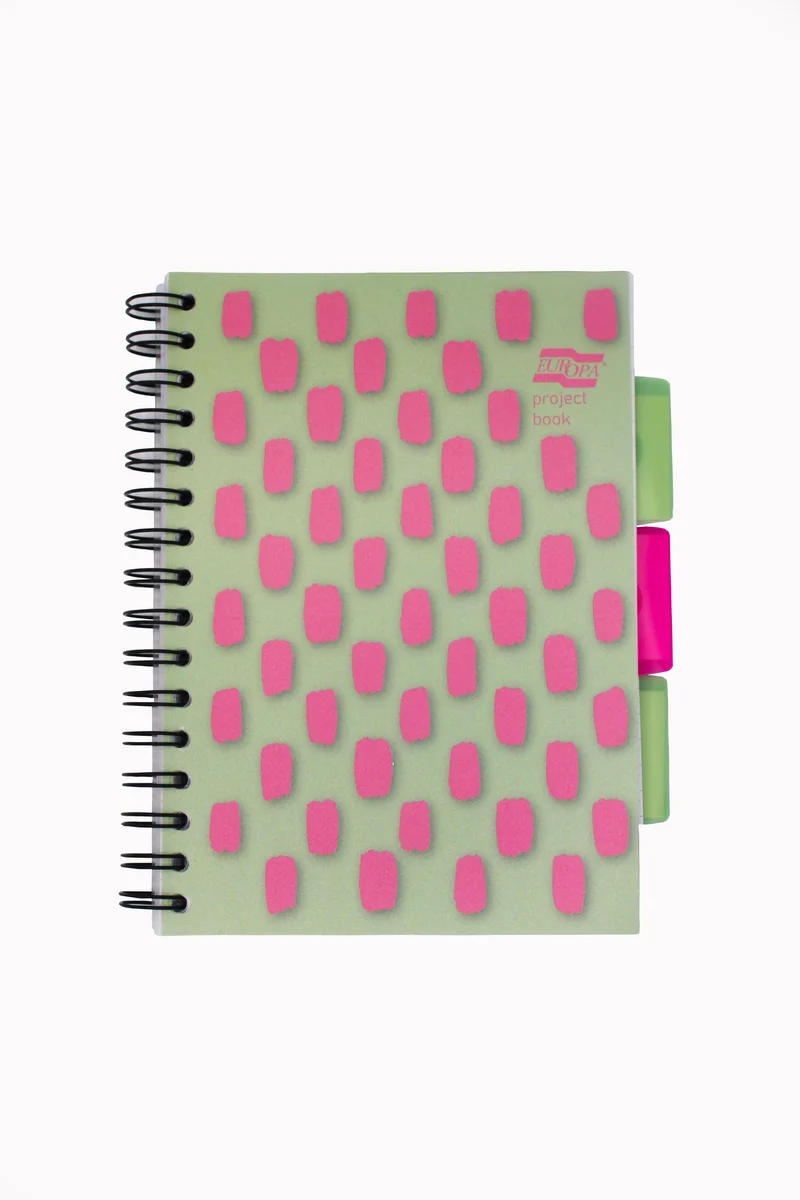 Europa Splash Project Book 200 Lined Pages A5 Pink Cover (Pack of 3) EU1509Z