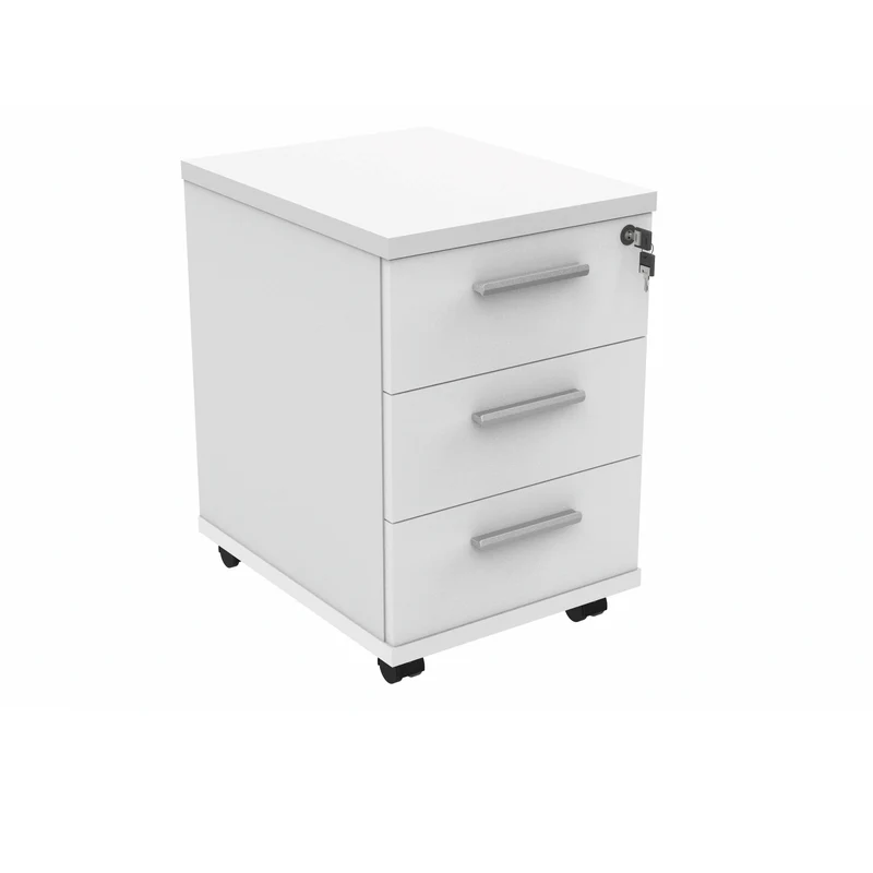 Polaris 3 Drawer Mobile Under Desk Pedestal 404x500x595mm Arctic White KF77887