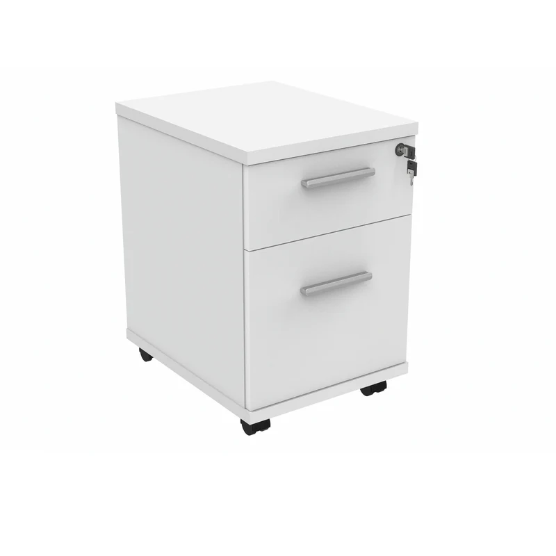 Polaris 2 Drawer Mobile Under Desk Pedestal 404x500x595mm Arctic White KF77886