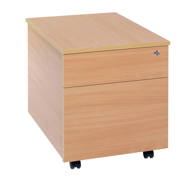Serrion 2 Drawer Mobile Pedestal 400x450x550mm Beech KF78099