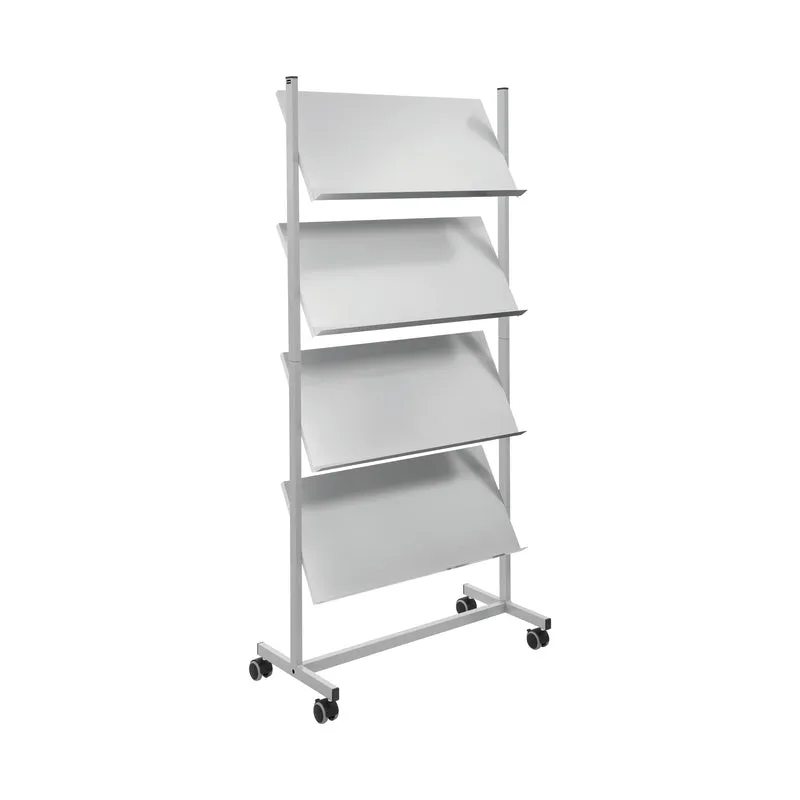 Helit Steel Rolling Mobile Floor Display x12 A4 Wide H6813499