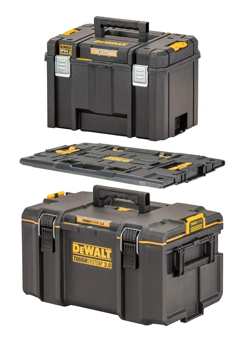 Combinata Tough System - TSTAK - Combinata composta da Tough System DWST83294-1 (Cassetta porta utensili mediana) + DWST08017-1 (Adattatore DeWalt