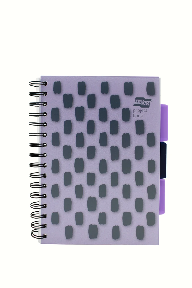 Europa Splash Project Book 200 Lined Pages A5 Purple Cover (Pack of 3) EU1508Z