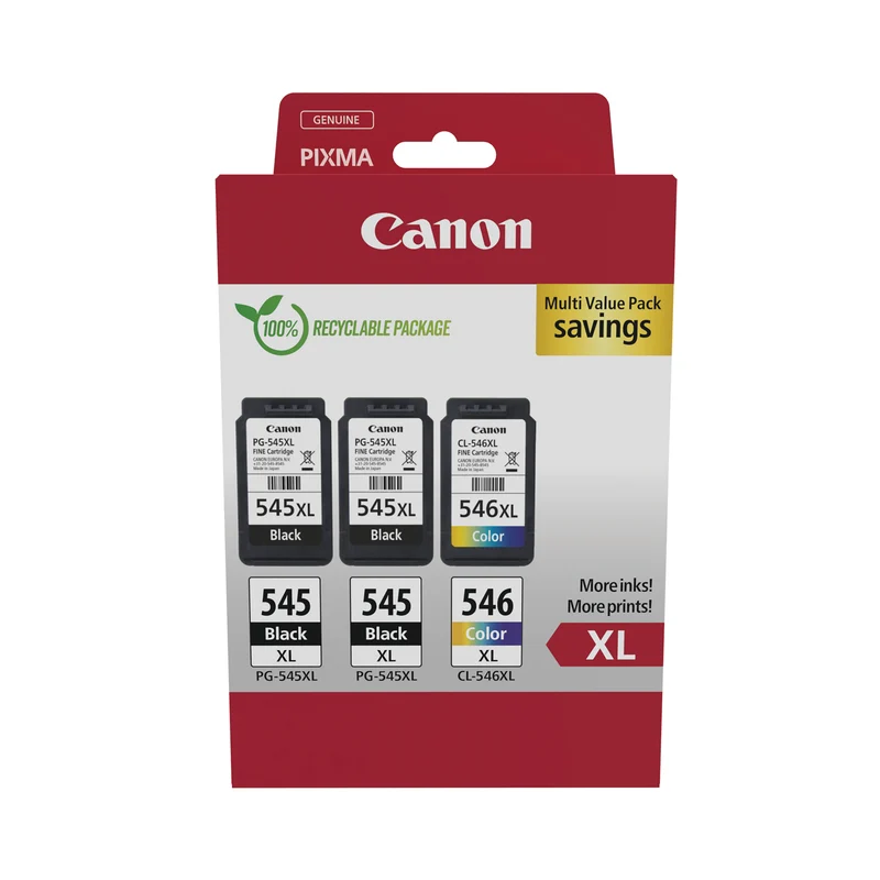 Canon PG-545XL x2/CL-546XL Inkjet Multi Value Pack High Yield Black/Colour 8286B013
